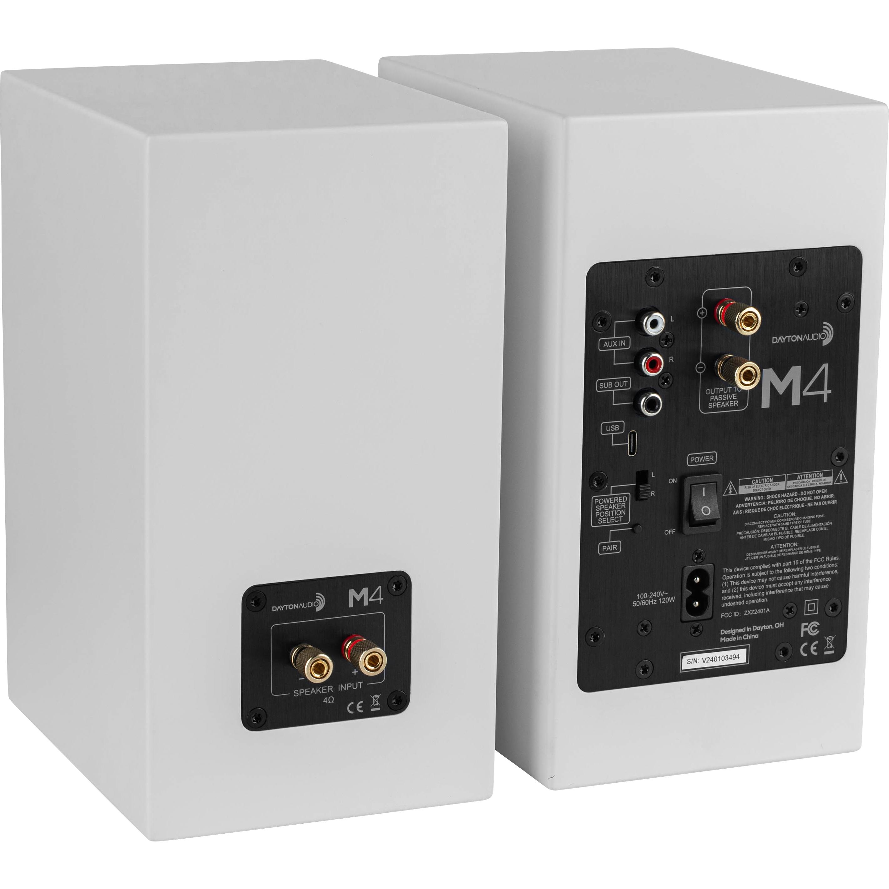Dayton Audio M4 4” Powered Desktop Speakers with Bluetooth and USB